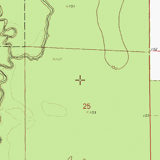 Topographic Map of Overflow Swamp (historical), AR
