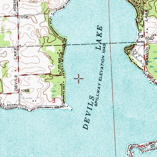 Topographic Map of Devils Lake, MI