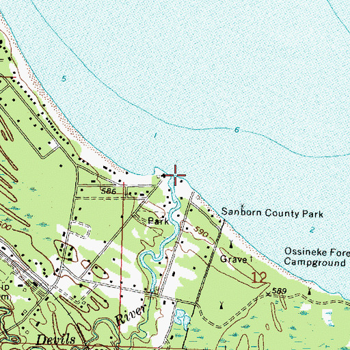 Topographic Map of Devils River, MI