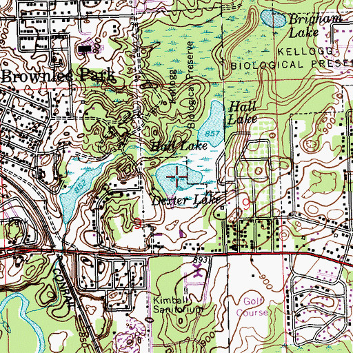 Topographic Map of Dexter Lake, MI