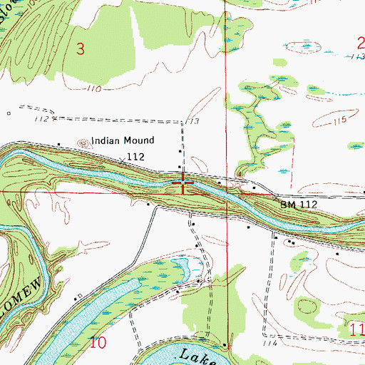 Topographic Map of Eatman Ferry (historical), AR