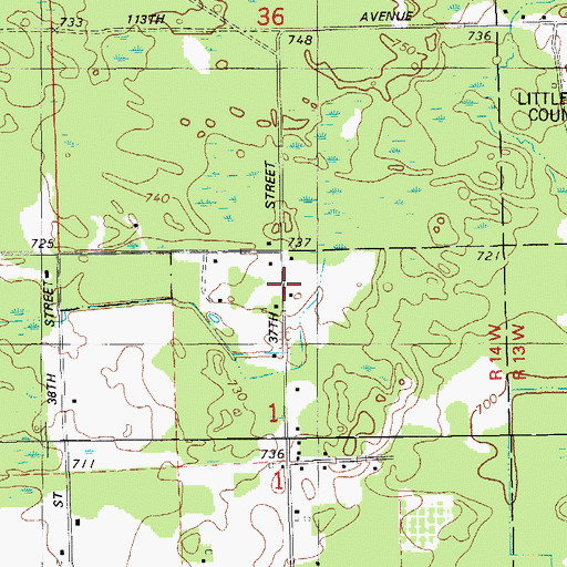 Topographic Map of Diamond Chapel, MI
