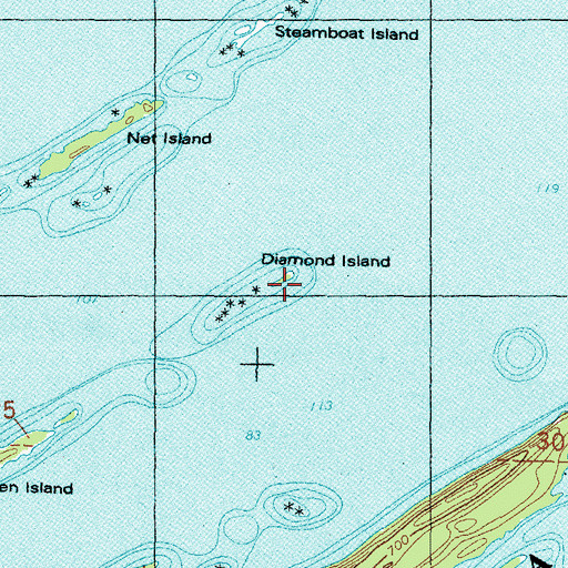 Topographic Map of Diamond Island, MI