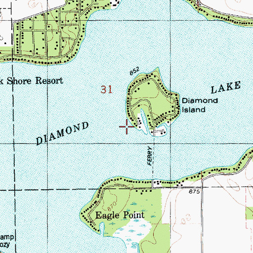 Topographic Map of Diamond Lake, MI