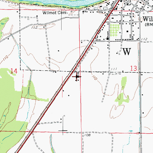 Topographic Map of Slack-LeGrande High School (historical), AR