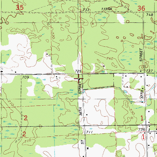 Topographic Map of Diamond School, MI