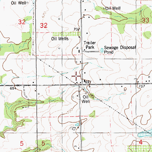 Topographic Map of Diamond School, MI