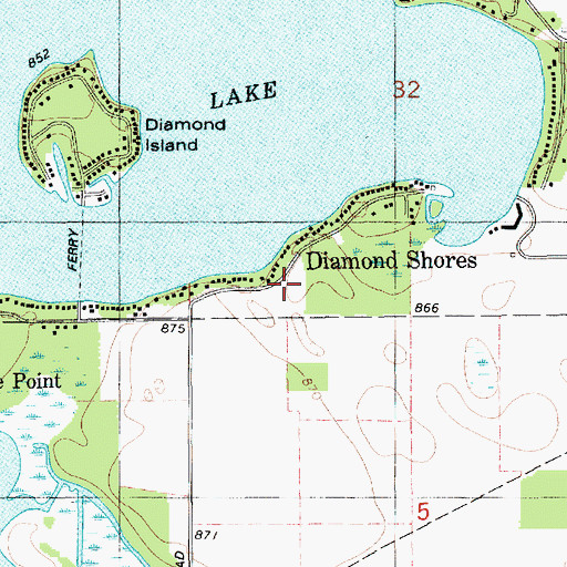 Topographic Map of Diamond Shores, MI
