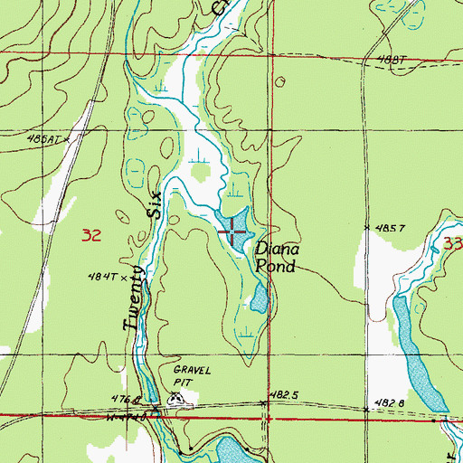 Topographic Map of Diana Pond, MI