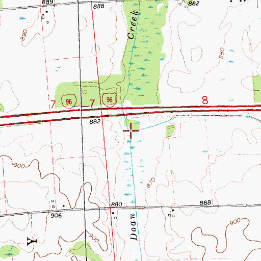 Topographic Map of Dietz Creek, MI