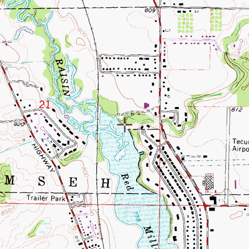 Topographic Map of Dillingham Creek, MI