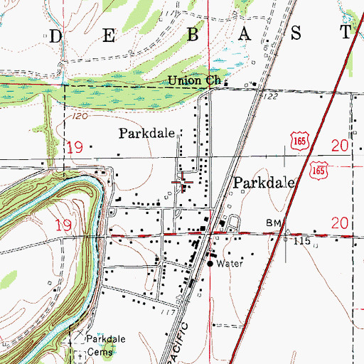 Topographic Map of Parkdale Elementary School, AR