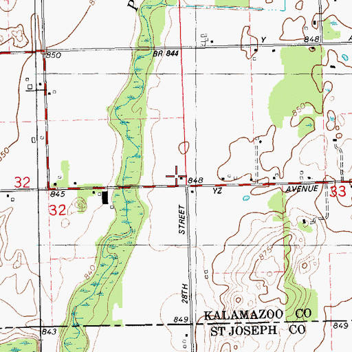 Topographic Map of Dinger School, MI