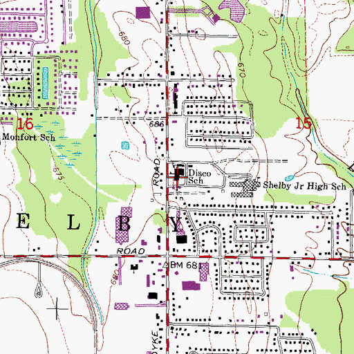 Topographic Map of Disco School, MI