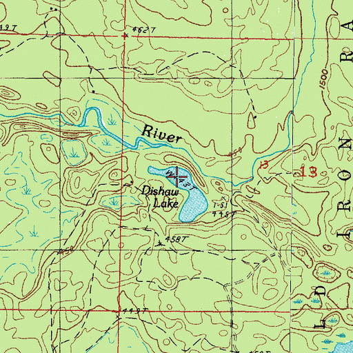 Topographic Map of Dishaw Lake, MI