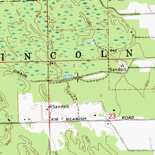 Topographic Map of Dittmar Drain, MI