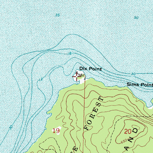 Topographic Map of Dix Point, MI