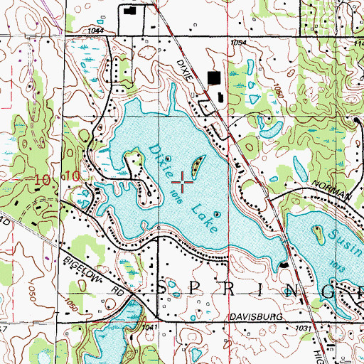 Topographic Map of Dixie Lake, MI
