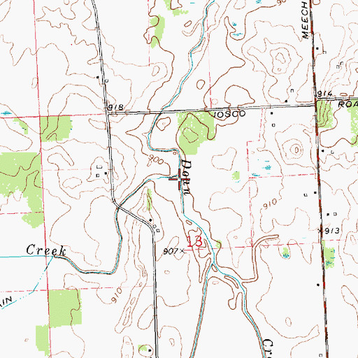 Topographic Map of Doan Deer Creek, MI