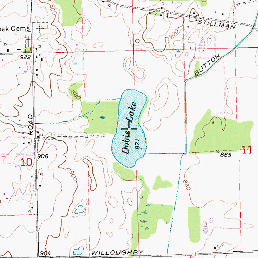 Topographic Map of Dobie Lake, MI