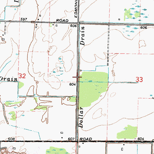 Topographic Map of Dollar Drain, MI