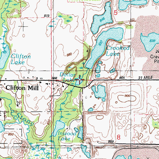 Topographic Map of Dollar Lake, MI