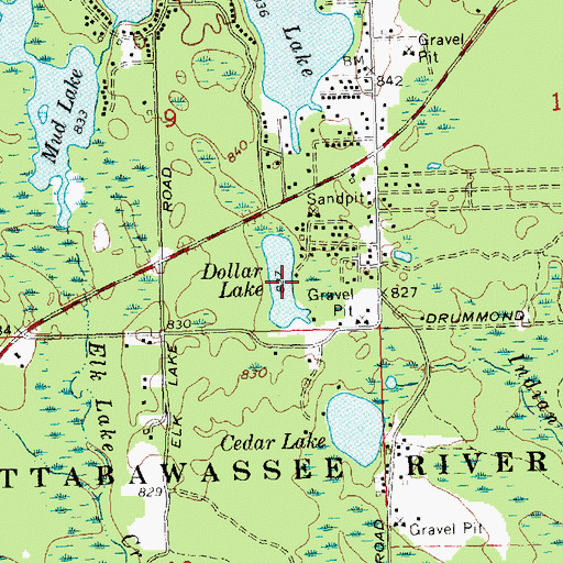 Topographic Map of Dollar Lake, MI