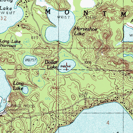Topographic Map of Dollar Lake, MI