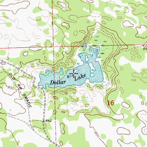 Topographic Map of Dollar Lake, MI