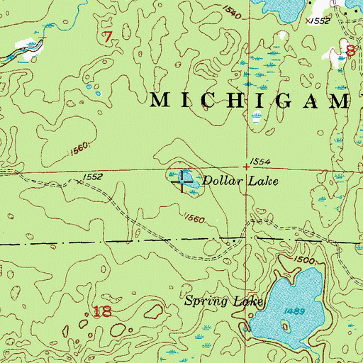 Topographic Map of Dollar Lake, MI