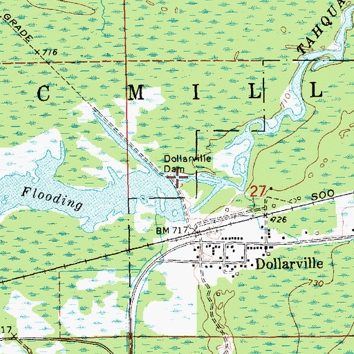 Topographic Map of Dollarville Dam, MI