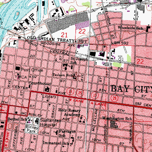 Topographic Map of Dolsen School, MI