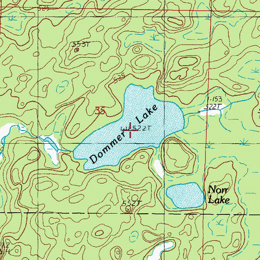 Topographic Map of Dommer Lake, MI