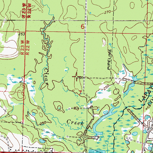 Topographic Map of Buckner Oil and Gas Field, AR
