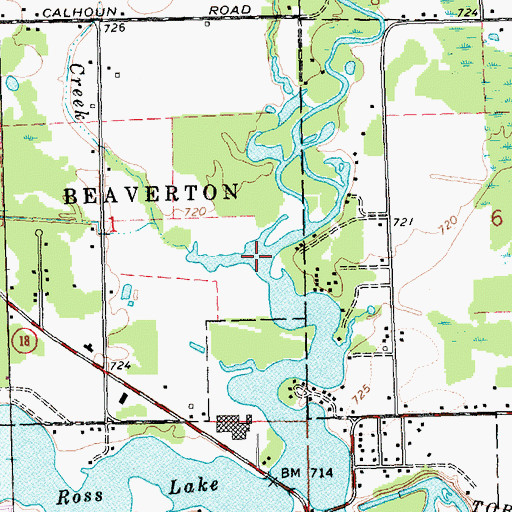 Topographic Map of Doone Creek, MI