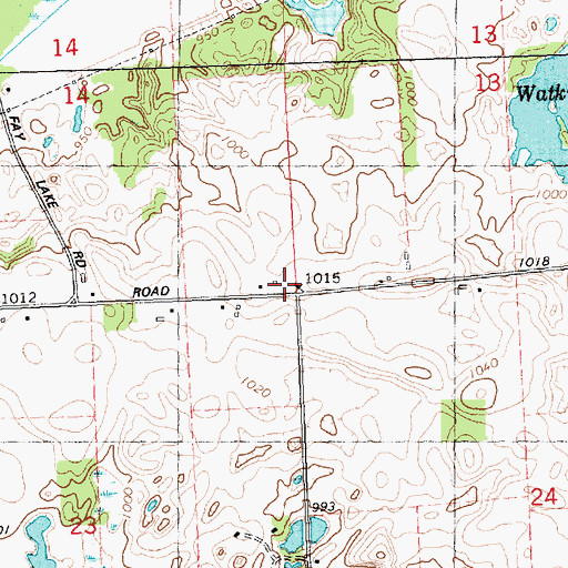 Topographic Map of Dorr School, MI