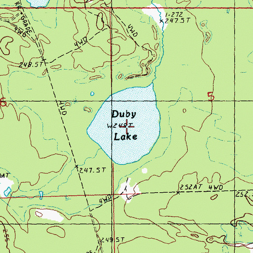 Topographic Map of Dorsy Lake, MI
