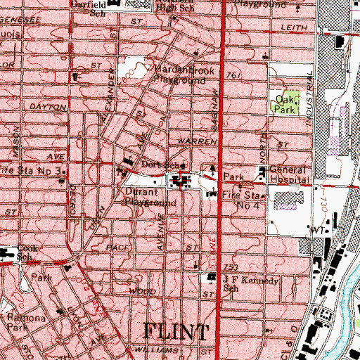 Topographic Map of Dort School, MI