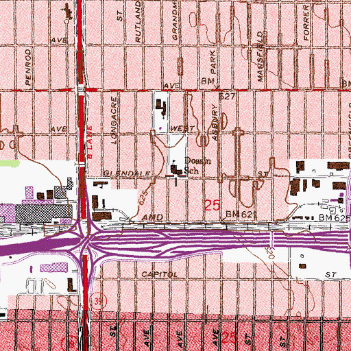 Topographic Map of Dossin School, MI