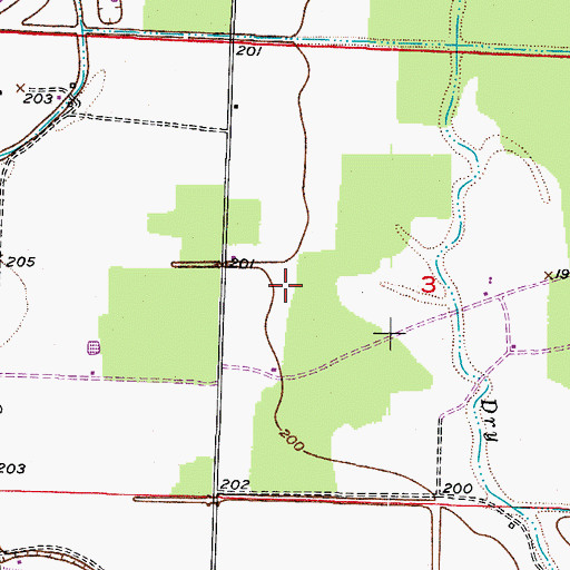 Topographic Map of Kiblah Oil and Gas Field, AR