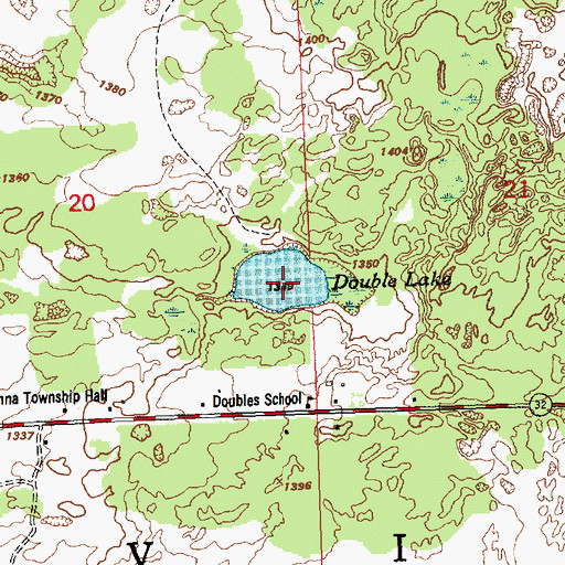 Topographic Map of Double Lake, MI