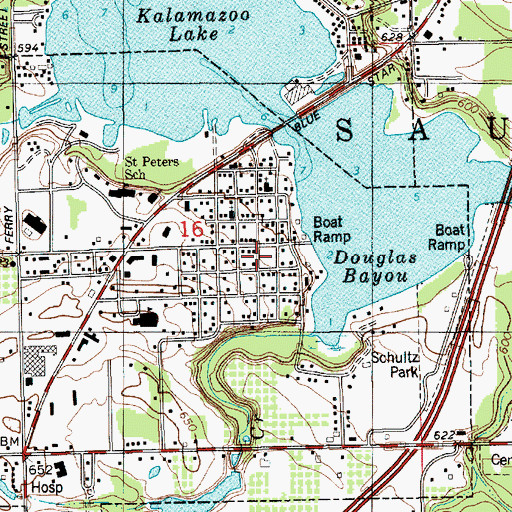Topographic Map of Douglas, MI