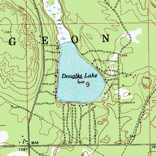 Topographic Map of Douglas Lake, MI