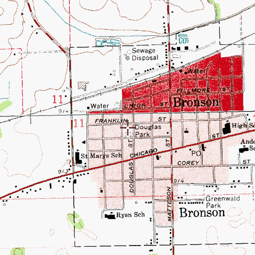 Topographic Map of Douglas Park, MI