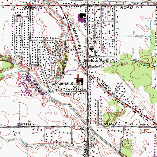 Topographic Map of Douglas Road Elementary School, MI