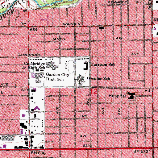 Topographic Map of Douglas School, MI