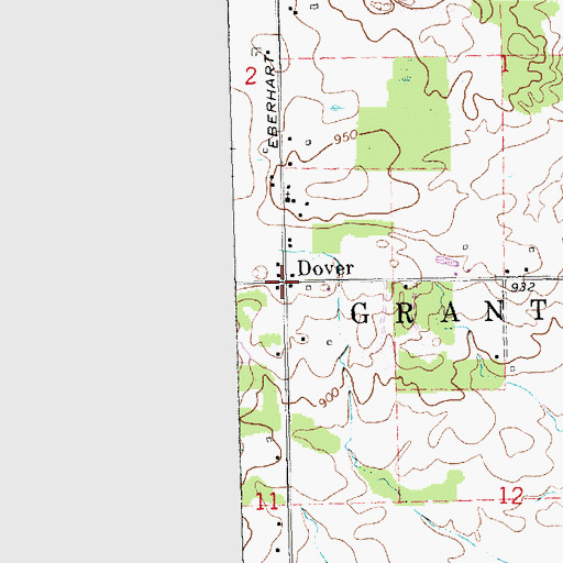 Topographic Map of Dover, MI