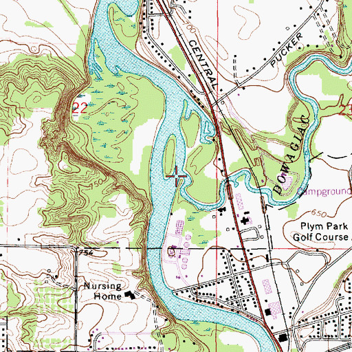 Topographic Map of Dowagiac River, MI
