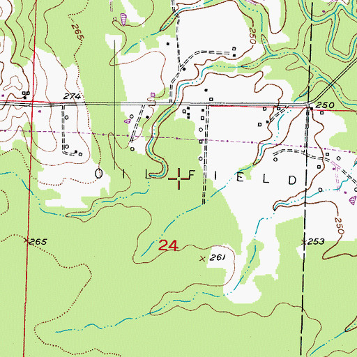 Topographic Map of Lewisville Oil and Gas Field, AR