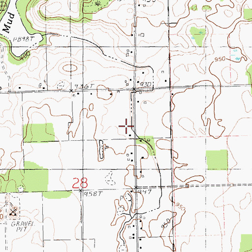 Topographic Map of Dowling School, MI